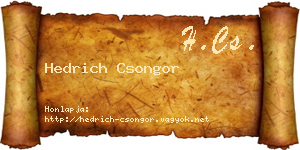 Hedrich Csongor névjegykártya